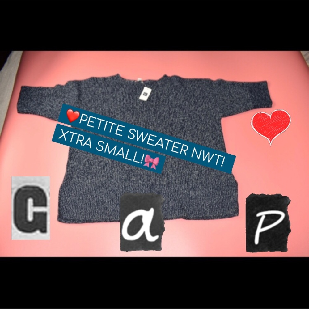 NWT Gap Women’s Sweater Blue Spreckled xs petite